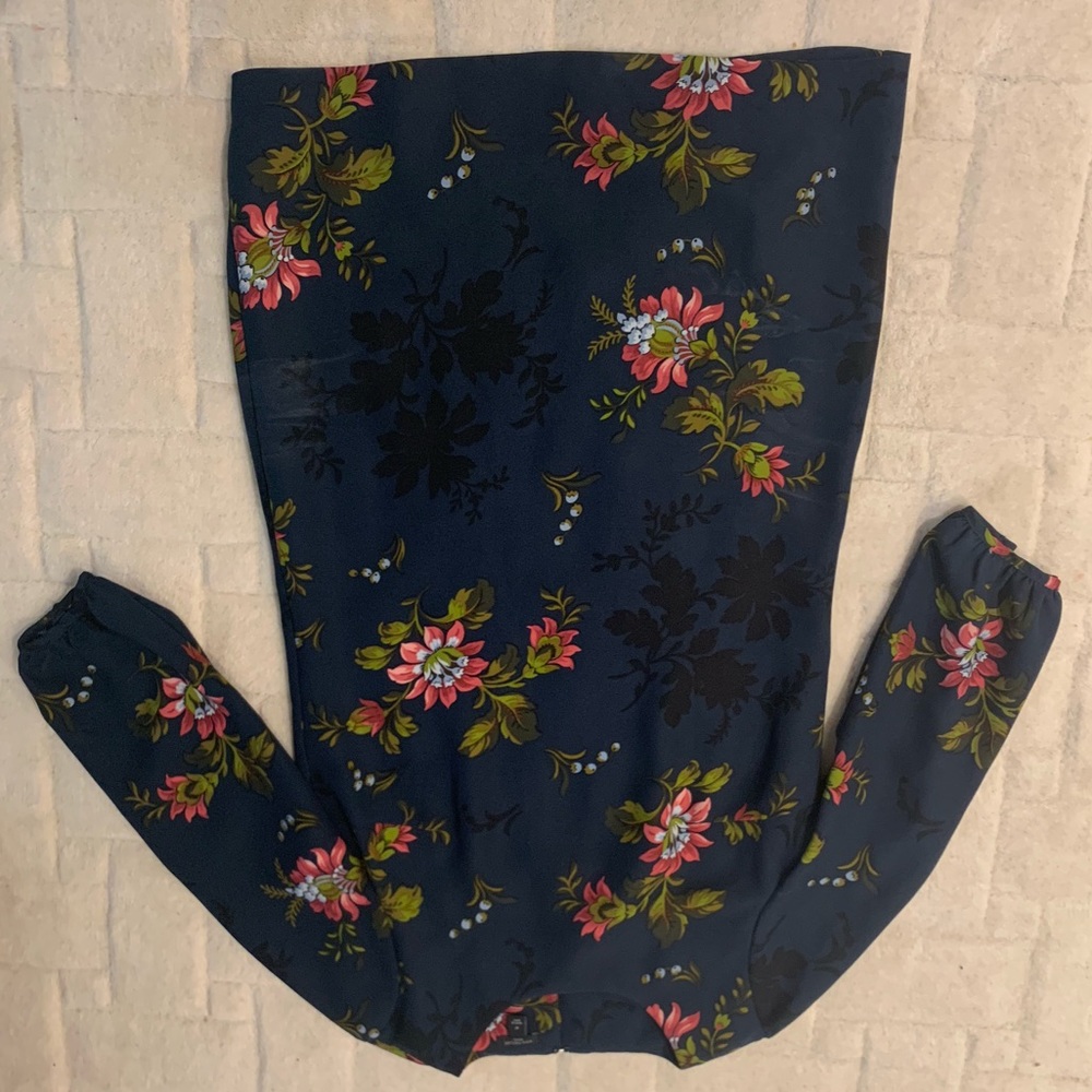Ann Taylor 4P Blue Floral Dress Petite